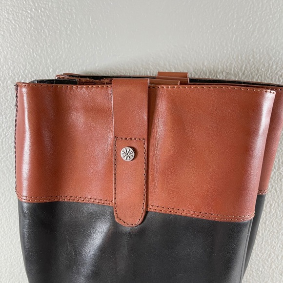 Isaac Mizrahi Live Women's 7 Black and Brown Back Zip‎ Riding Boots - Picture 5 of 16
